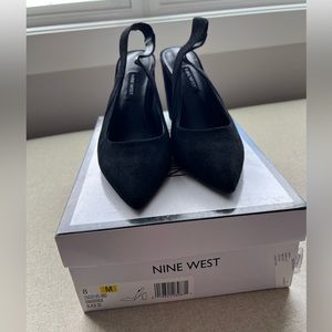 Nine West sling back suede block heel pump - NWT size 8